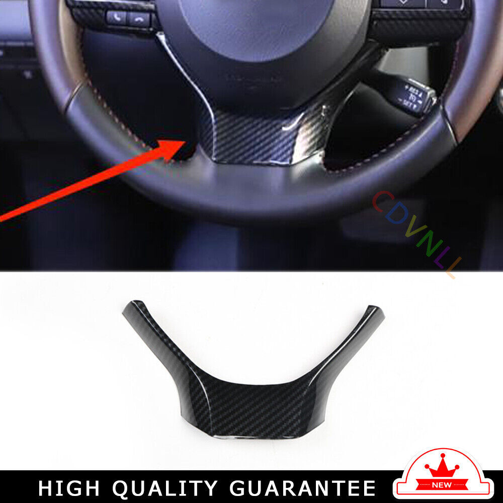 Car Steering Wheel U Type Cover Trim Fit for Lexus RX 2016-20 Black Carbon Fiber
