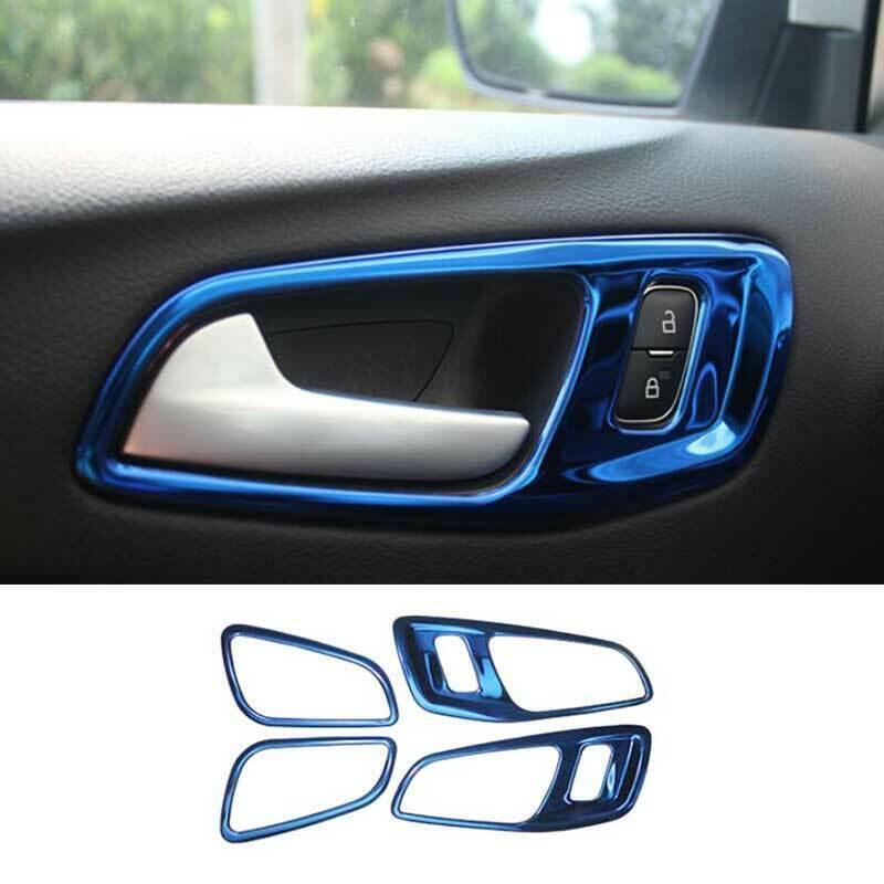 Blue Steel Inner Door Handle Cover Trim 4PCS Fit for Ford Escape Kuga 2013-2019