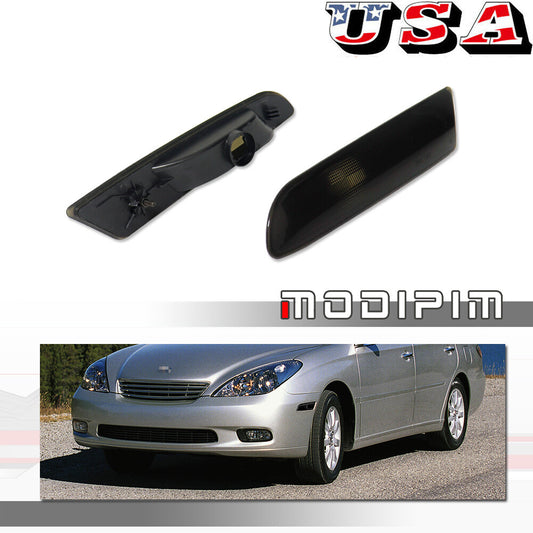 Smoked Front Fender Side Marker Light Housing Cover Set for for Lexus ES300 ES330 - v