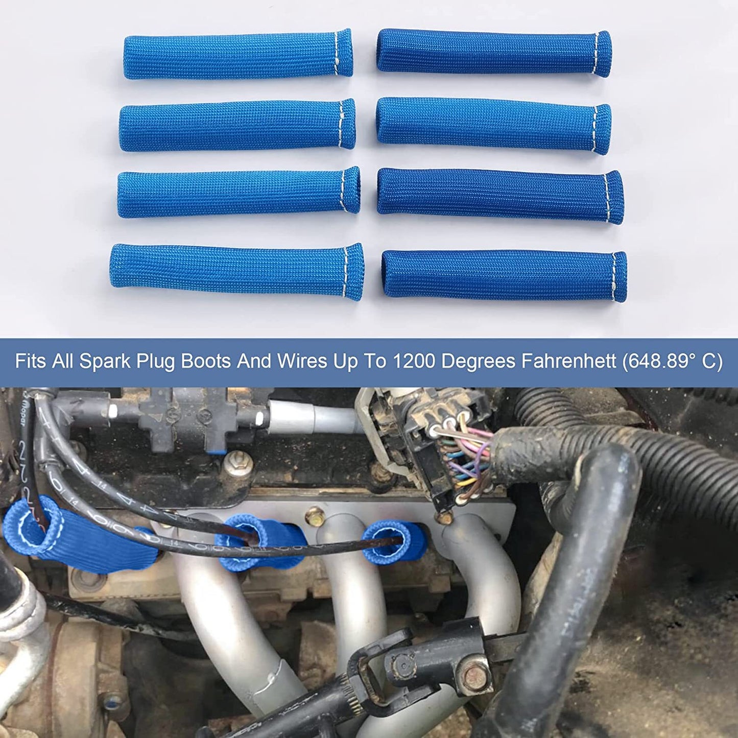 8-piece set of 2700¡ã spark plug shoe protectors and heat shields suitable for LS1/LS2