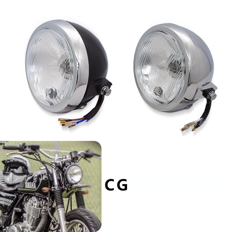 SILVER Headlamp for Honda CG125 CB125S PSB Motorcycle Metal Round Headlight New Q