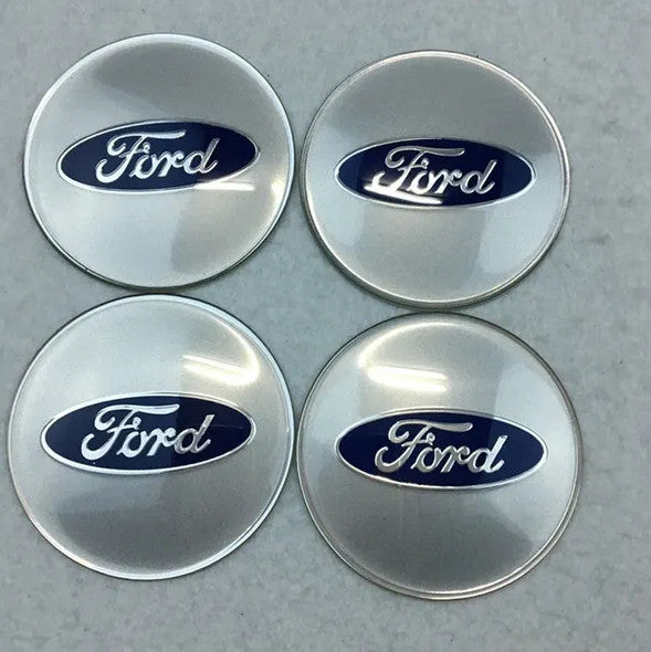4-Piece for Ford Wheel Center Sticker 65mm Wheel Edge Sticker Badge Silver