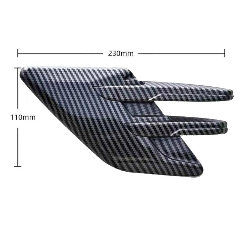2-Piece Universal Carbon Fiber Colored Side Vent Car Airflow Fender Grille Trim n