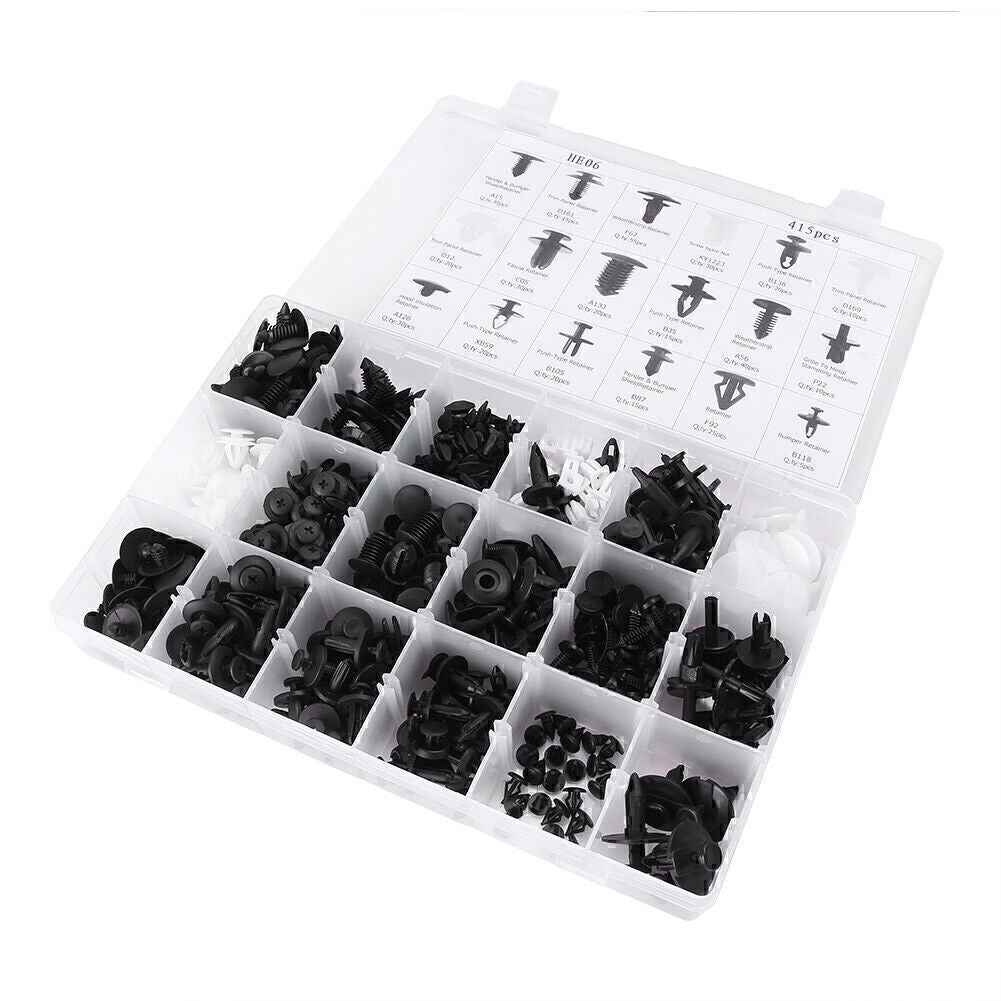415x Car Retainer Push Pin Rivet Trim Clip Panel Bumper Fastener Kit Universal Q