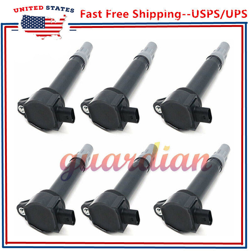 Ignition Coils Set of 6 Black UF502 for Chrysler for Dodge 2.7L 3.5L 4.0L 4606869AB