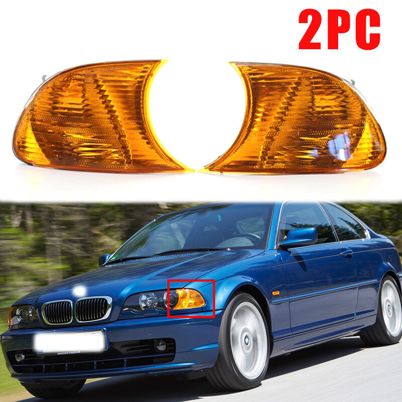 Pair Turn Signal Blinker Side Corner Light Lamp for BMW E46 2-Door 1998 - 2001