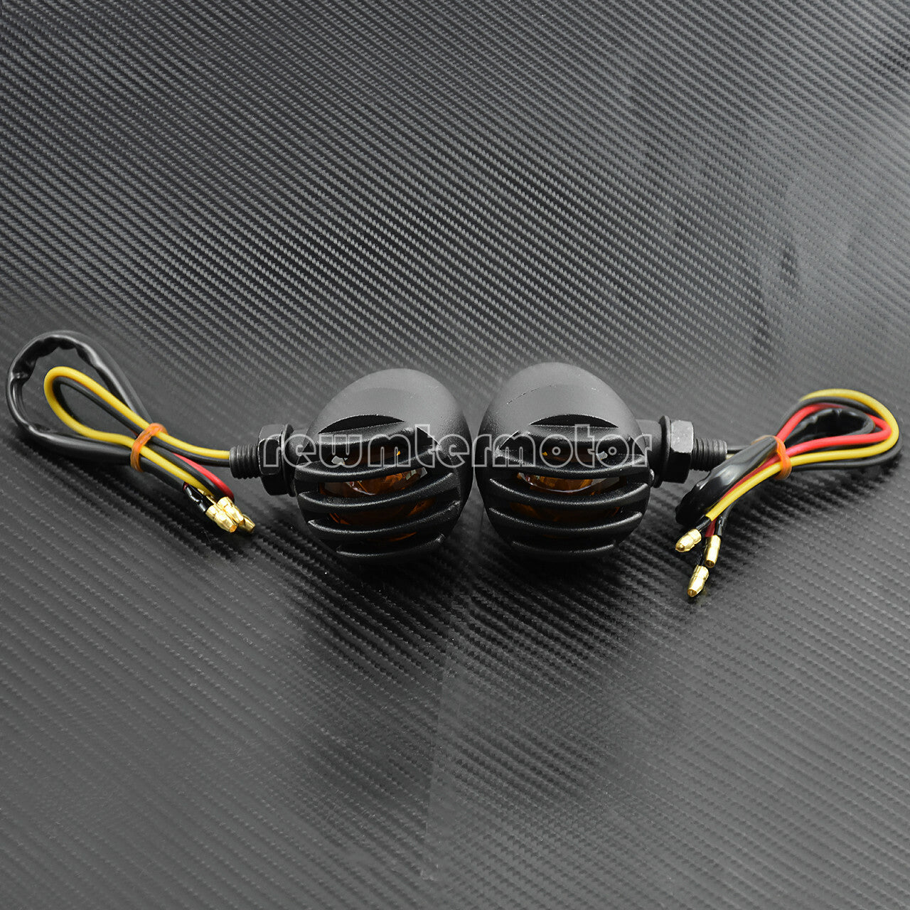 2X Grill Bullet Tail Brake Turn Signal Indicator Lamp Amber Fit for Harley XL883 Q