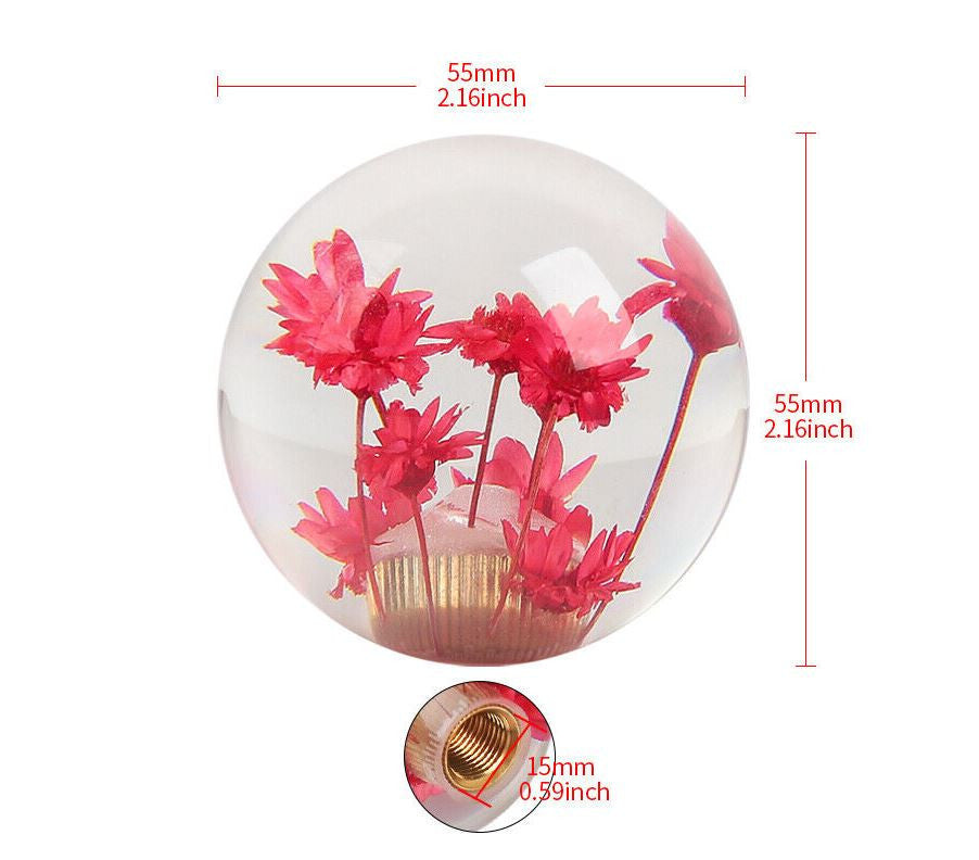 Red Flower Bubble Ball for Honda Manual Shifter Transmission
