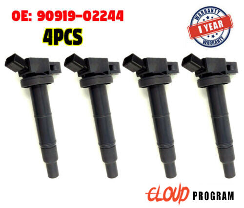 4x Ignition Coil 90919-02244 for Toyota Avensis for Camry Previa Rav4 Estima Harrier
