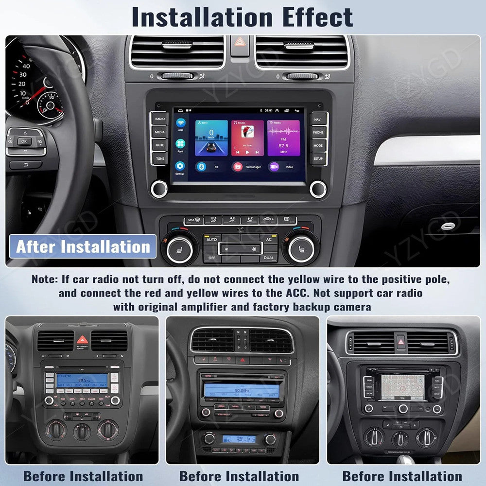 for VW for Volkswagen for Golf / for Tiguan 7 Car Stereo Radio GPS Apple Carplay Android 14