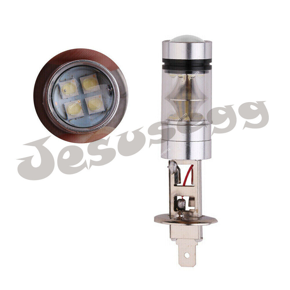2X Car H1 Type LED 100W Fog Headlight DRL Daytime Driving Lights Head Lamp Bulb Q