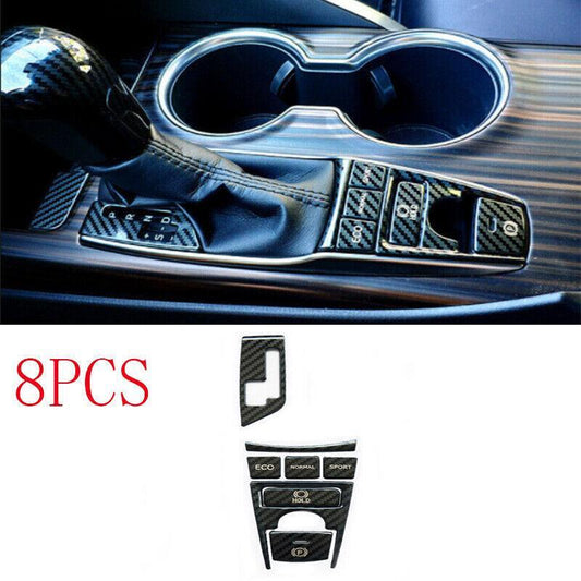 Carbon Fiber Steel Central Console Button Cover Trim for Toyota for Camry 2018-21