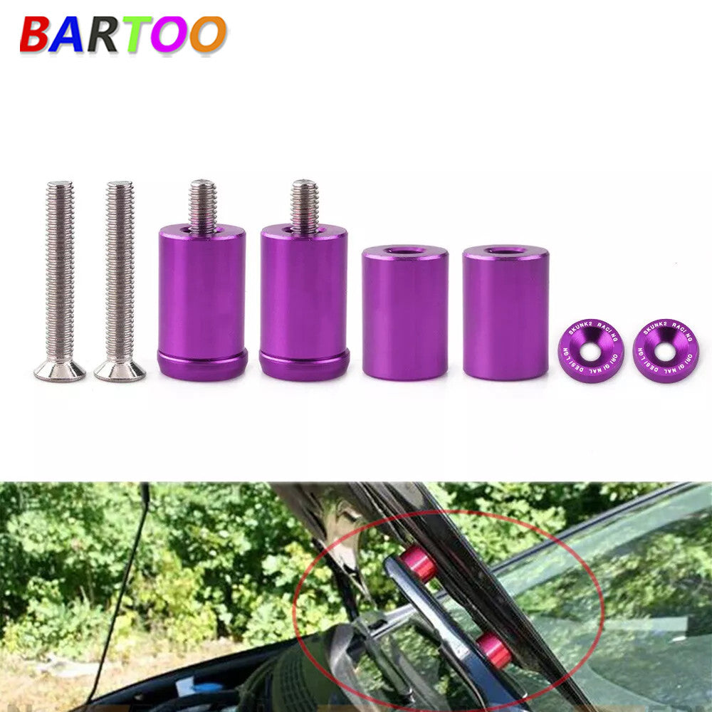Purple Hood Spacer Riser Kit Racing Aluminum Engine Vent Lift 6mm bolt 1 inch Q