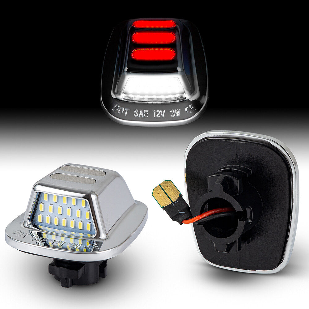 LED license plate light chrome applicable to 88-00 for Chevrolet Silverado Tahoe S10 for GMC for Yukon CK Q