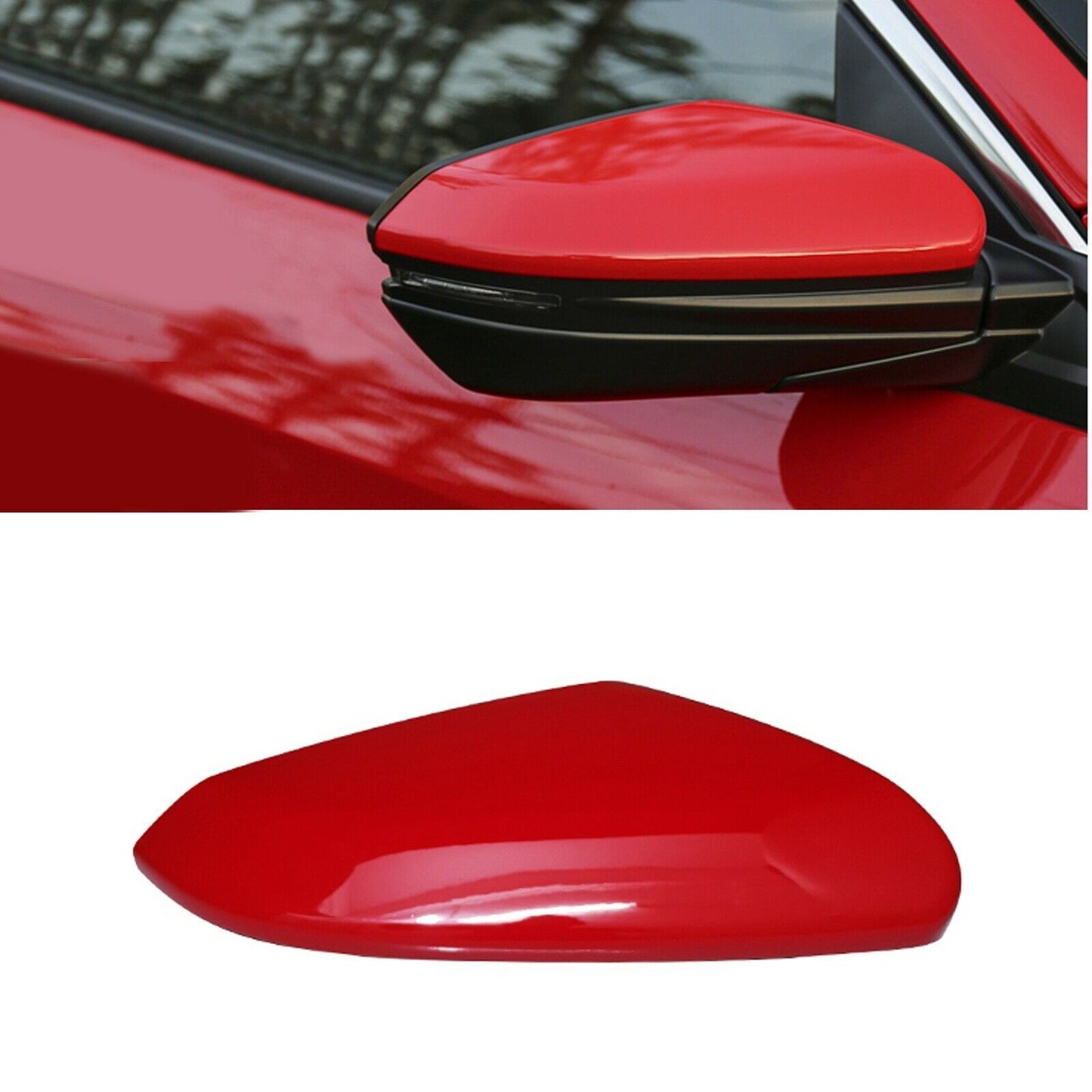 2016-2020 for Honda for Civic Red Passenger Side Mirror Cap Cover Replacement