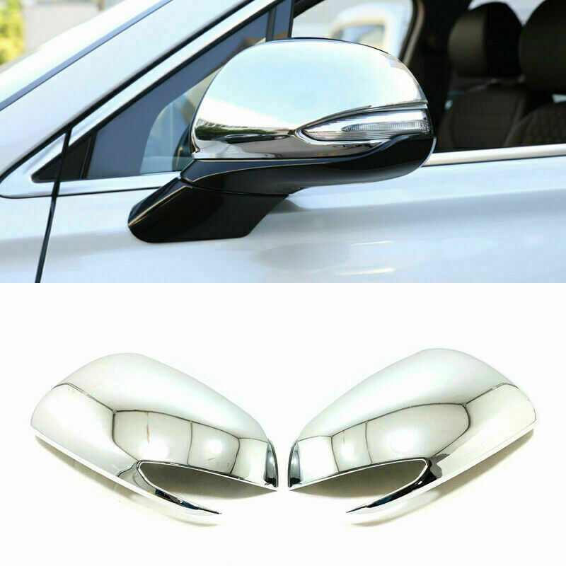 2PCS Chrome Rearview Side Door Mirror Cover Trim for Hyundai Santa Fe 2019-2022