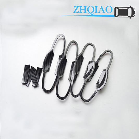 Carbon Fiber Style Door Handle Bowl Protector Cover Trim Fits for Toyota RAV4 2020
