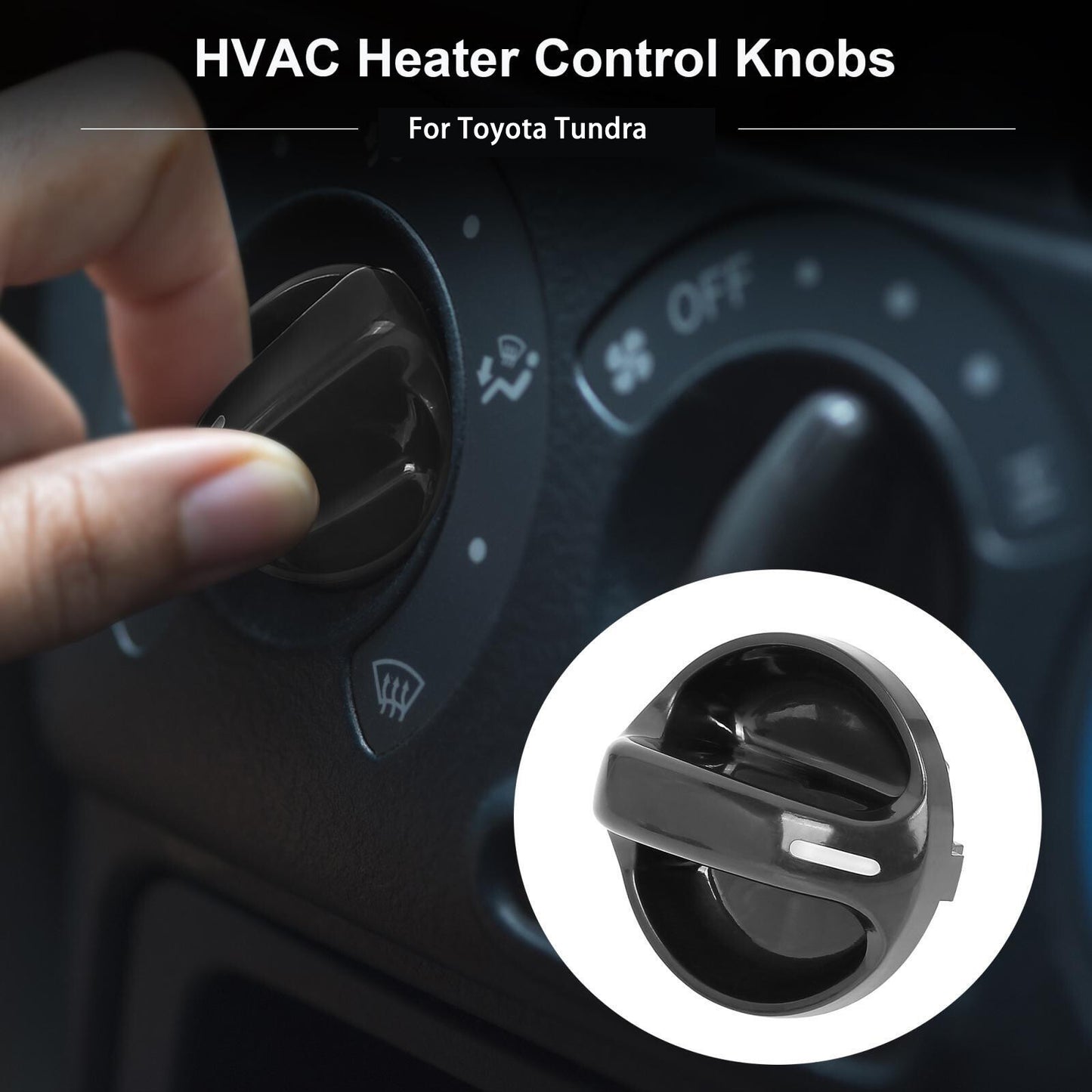 55905-0C010 3x Car AC Heater Control Knobs Replacement for Toyota Tundra Truck Q
