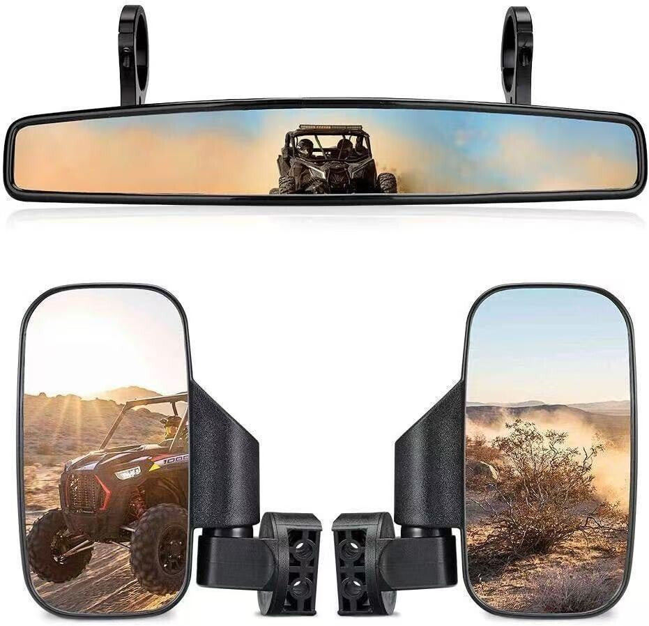 UTV Rear Side Center Mirrors Set 1.75 Roll Bar for Polaris RZR 570/900/XP 1000