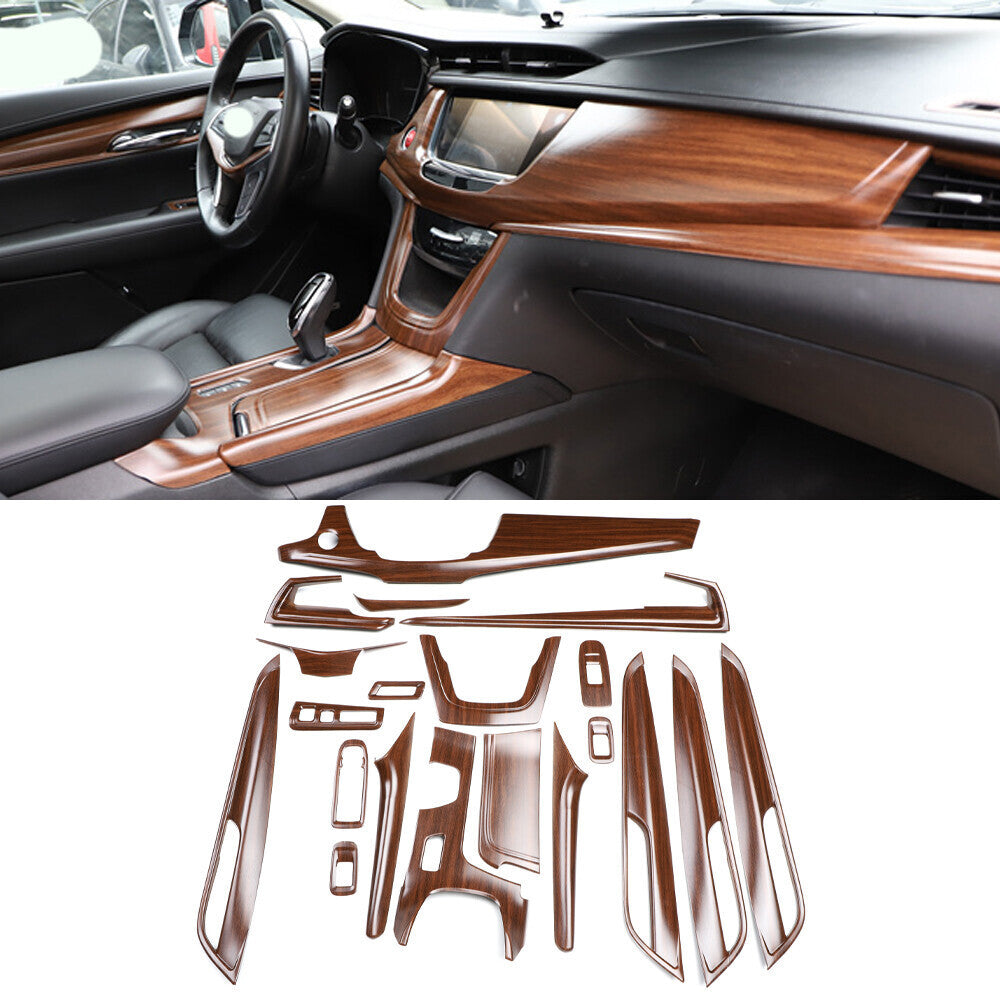 for Cadillac XT5 2017-19 Matte Wood Grain Interior Decoration Frame Cover Trims