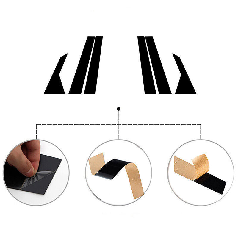 for Hyundai Grandeur HG 2012-17 Piano Black Pillar Posts Door Window Strip Trim