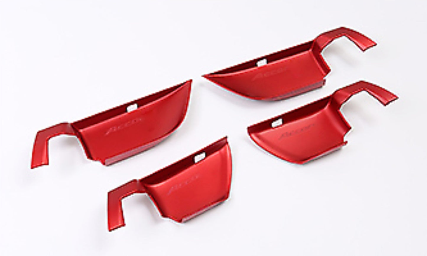 4-piece set of red interior door handle cup cover decorations for 2018 and 2019 for Honda Accords.
