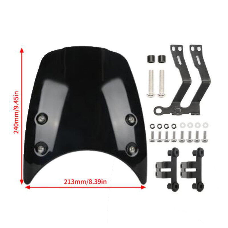 Universal Motorcycle Windshield Windshield Panel with Mounting Bracket Kit n