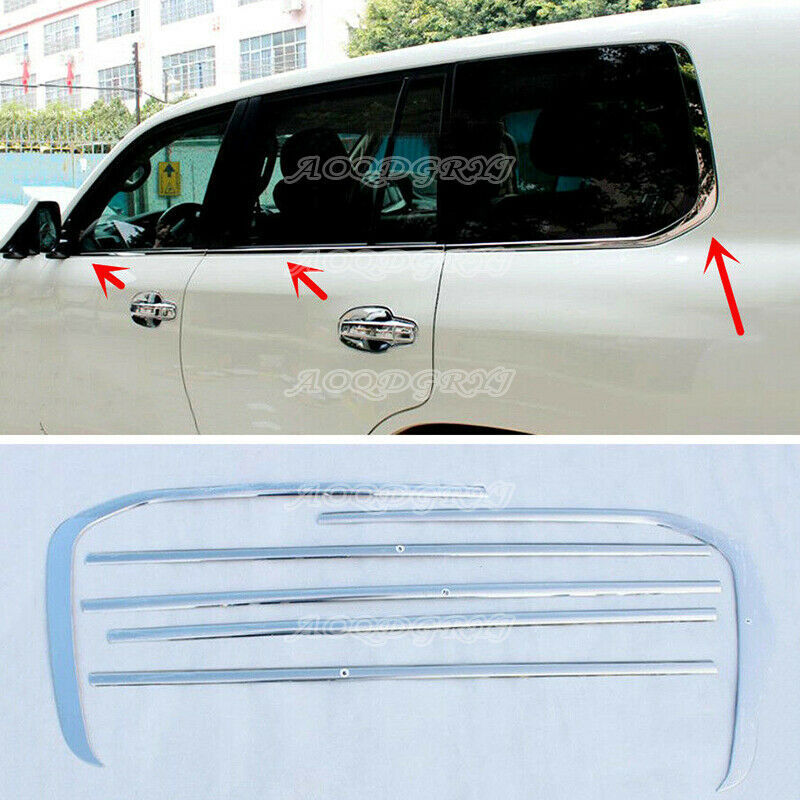 Chrome Widen Bottom Window Sill Trim Cover for Toyota for Land Cruiser 200 2008-2021