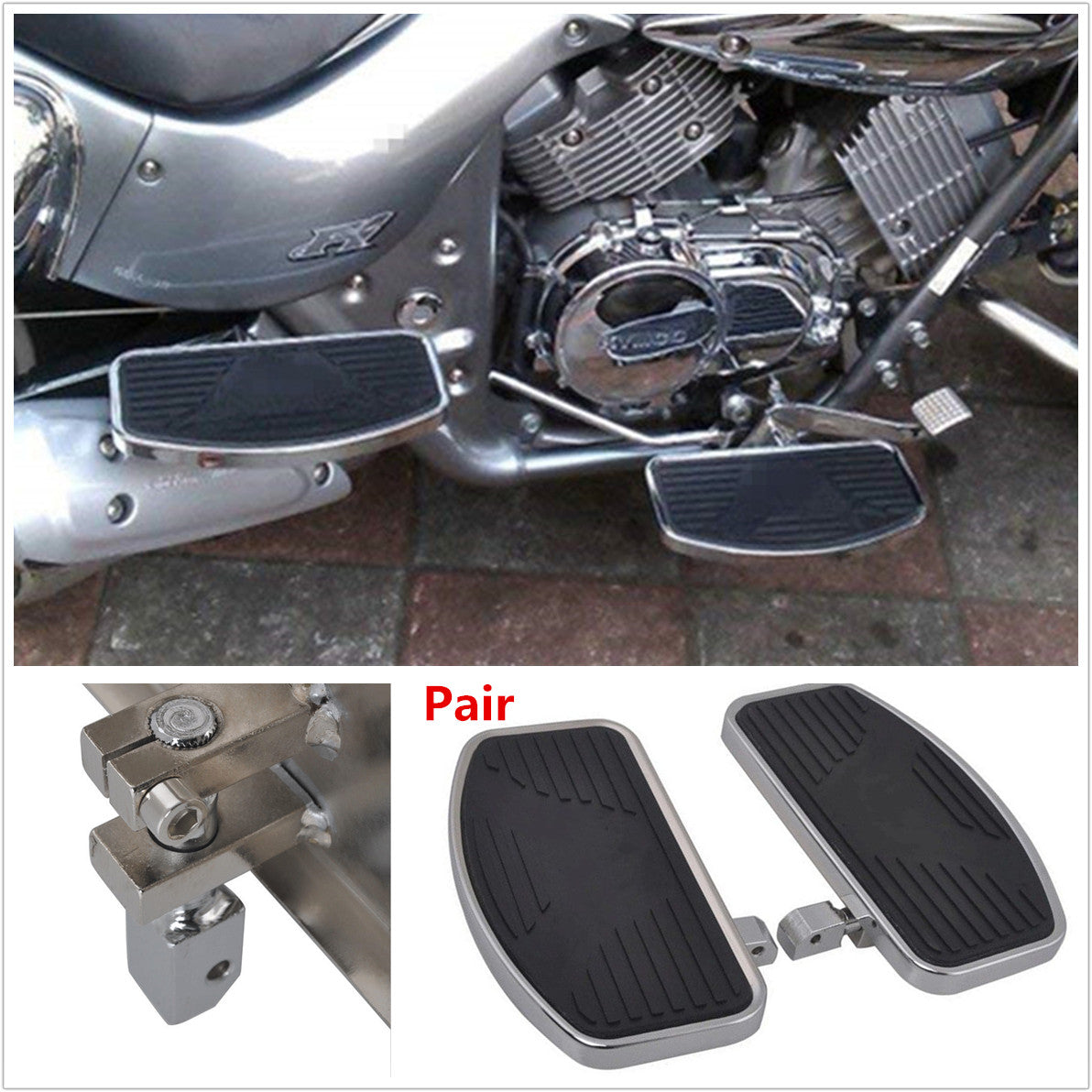 Paired for mini floor front and rear footplates for Honda and other motorcycles - n