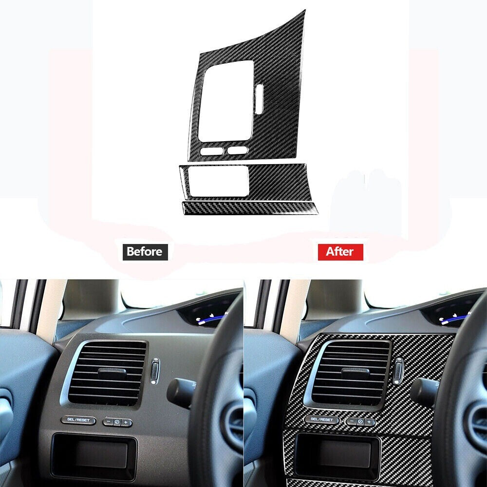 Carbon Fiber Pilot Side Panel Trim Cover for Honda for Civic 8th 2006-11 Decoration n