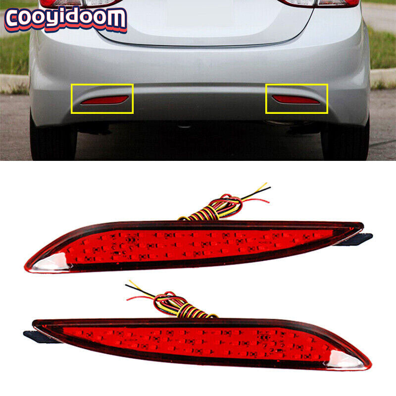 for Hyundai for Elantra 2012 2013 Pair Rear Bumper Reflector TailLight Braking Light