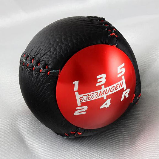 Car Shift Knob 5-speed Mugen, black and red PVC leather, suitable for Honda for Civic,CRX, for Acura .