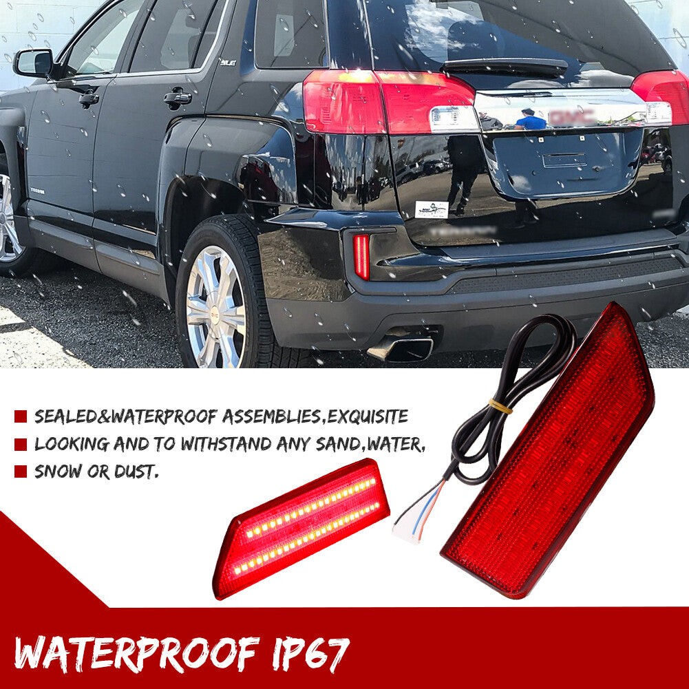 For 2016 2017 for GMC Terrain Red Lens Rear Reflector Fog Light Tail Brake Lamps Set v