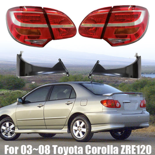 4pcs Led Tail Lights Lamp For 03~08 for Corolla ZRE120 Red/Clear +cover bases n