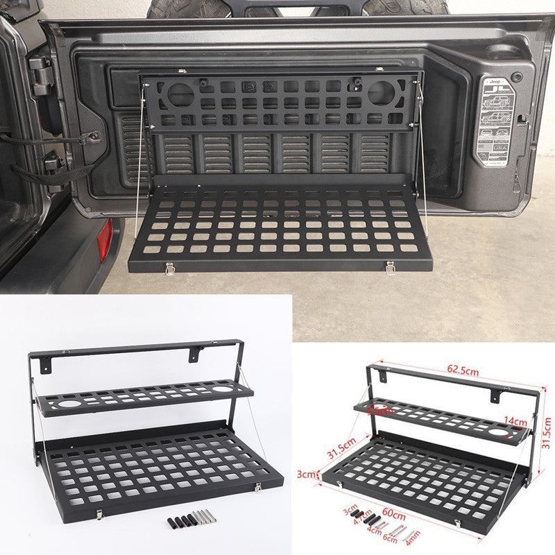 Fit for Jeep for Wrangler 2018-2023 Black Rear OFF Road Tailgate Storage Rack Kit n