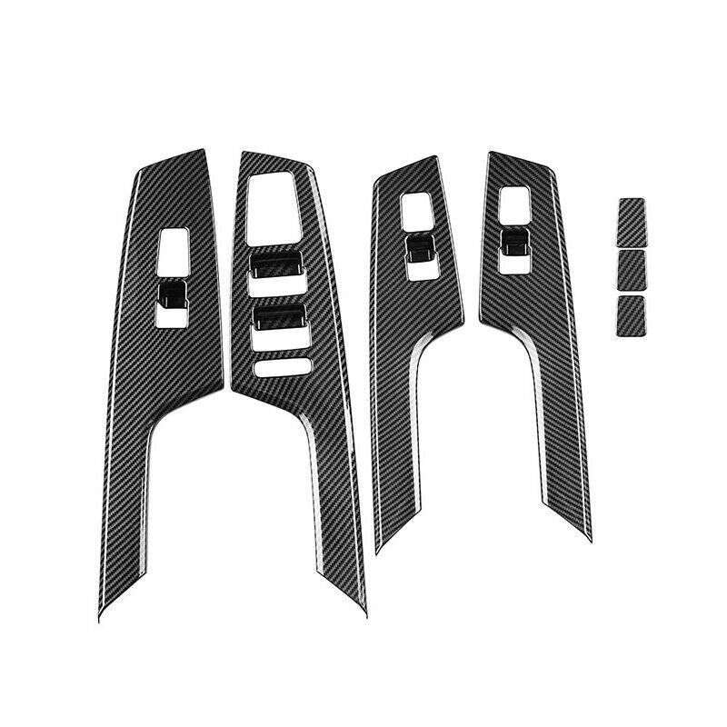 4Pcs for Kia EV6 2022-2023 ABS Carbon fiber Window Switch Panel Cover frame trim n