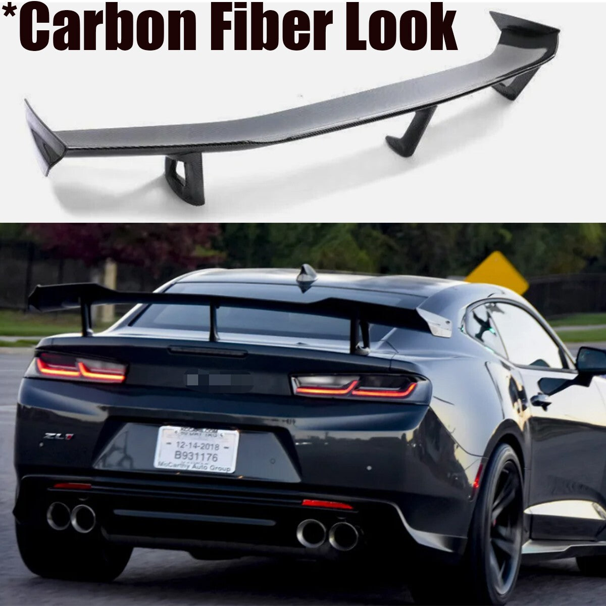 Rear Trunk Spoiler Wing for Chevy Camaro 2016-2022 ZL1 1LE Style Carbon Fiber n