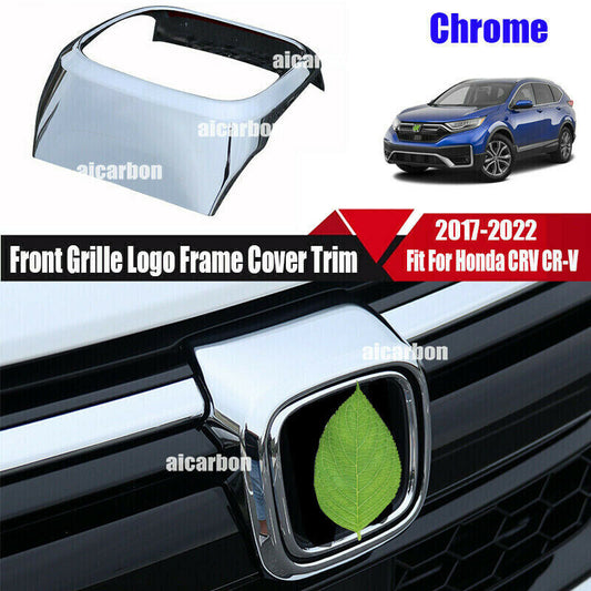 for HONDA CR-V CRV 2017-2022 Chrome Front Grille Logo Decor Frame Cover Trim ABS