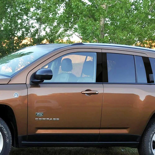 6x Black Exterior Window Pillar Posts Decal Sticker for Jeep Compass 2008-2016