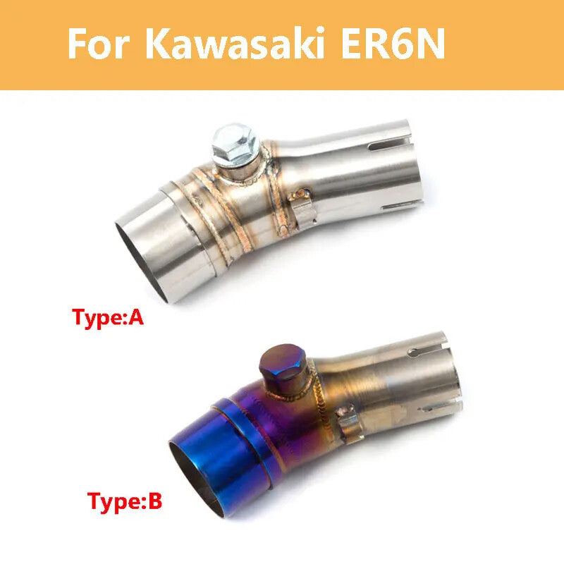 for Kawasaki ER6N/ 650 51mm Stainless Slip-On Exhaust Mid Pipe Fit Kit