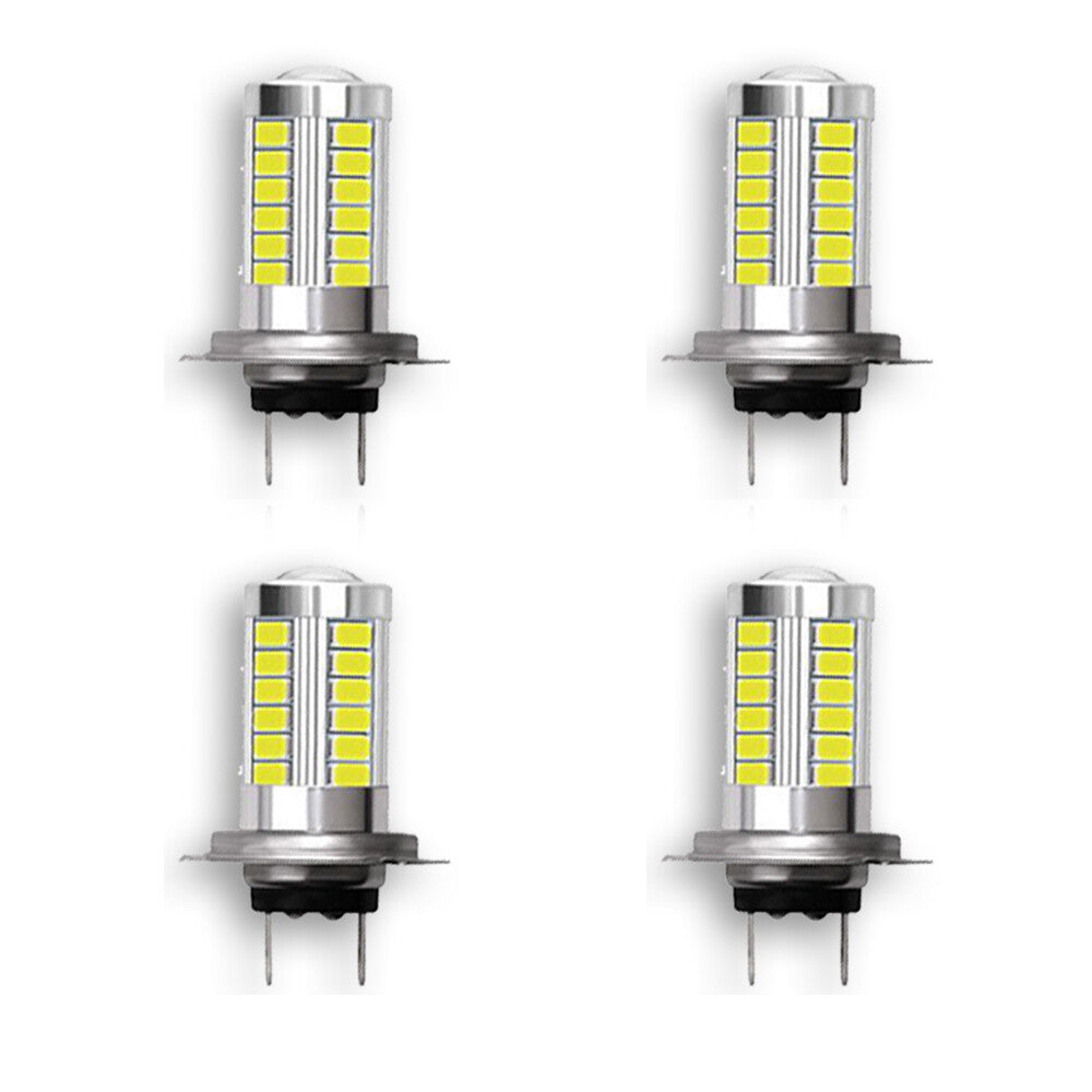 4-Piece H7 Super Bright LED Headlight Bulb Conversion Kit, High and Low Beams 6000K, White - n