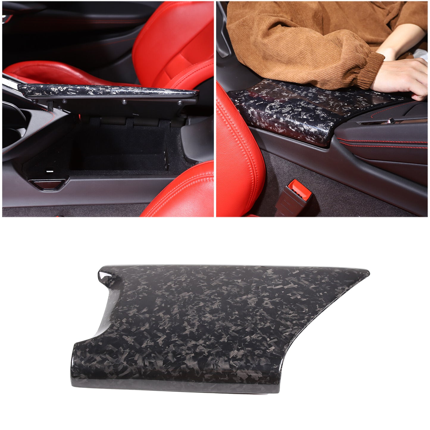 Forged carbon center console cover and armrest cover for Corvette C8 2020-2023 Z51 Z06- n