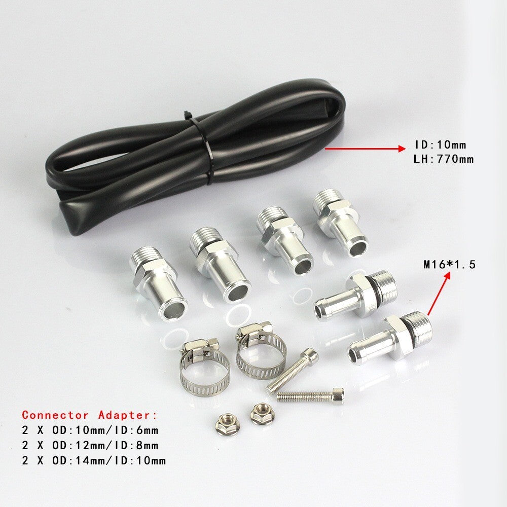 Blue universal aluminum oil tank kit, reservoir congestion tank, breathing filter
