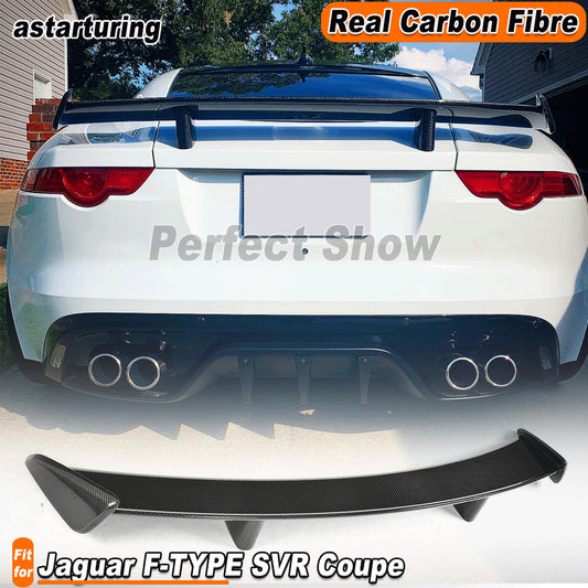 for Jaguar for F-TYPE SVR Coupe 2014-2018 REAL Carbon Fiber Rear Trunk Wing Spoiler