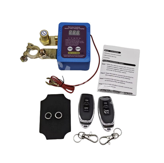 Remote Battery Disconnect Switch 12V 240A Kill Switch LED Voltmeter Display Q