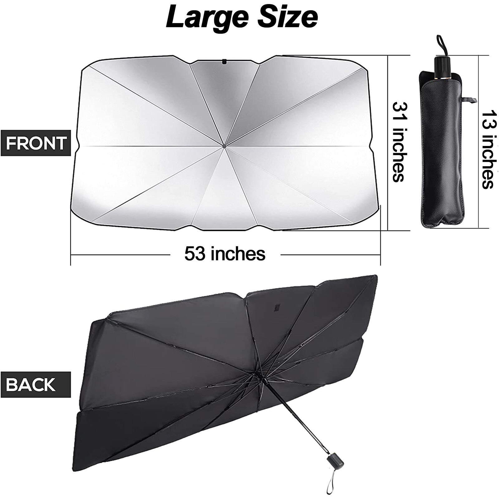 Car Windshield Parasol Sunscreen Windshield UV Block 53x31