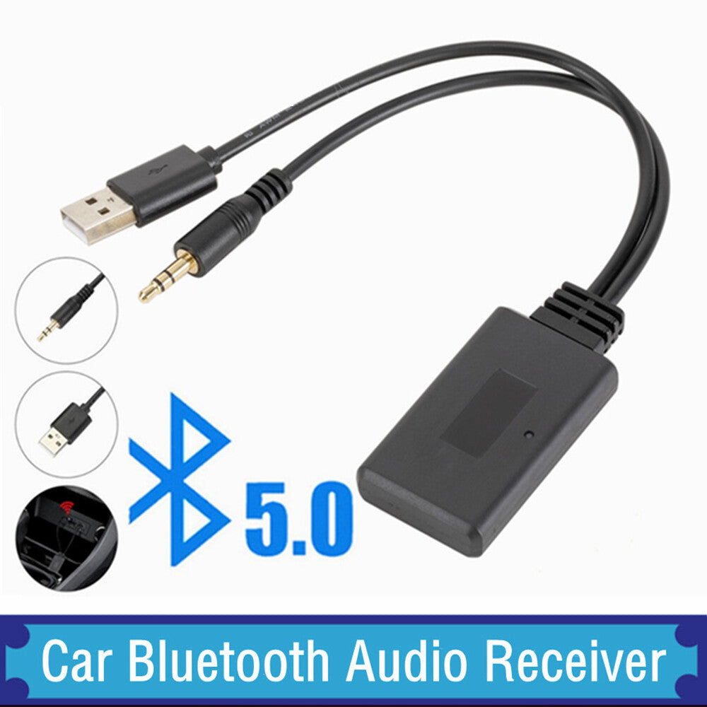 Bluetooth 5.0 receiver adapter, USB receiver, 3.5mm stereo for car AUX speakers. n