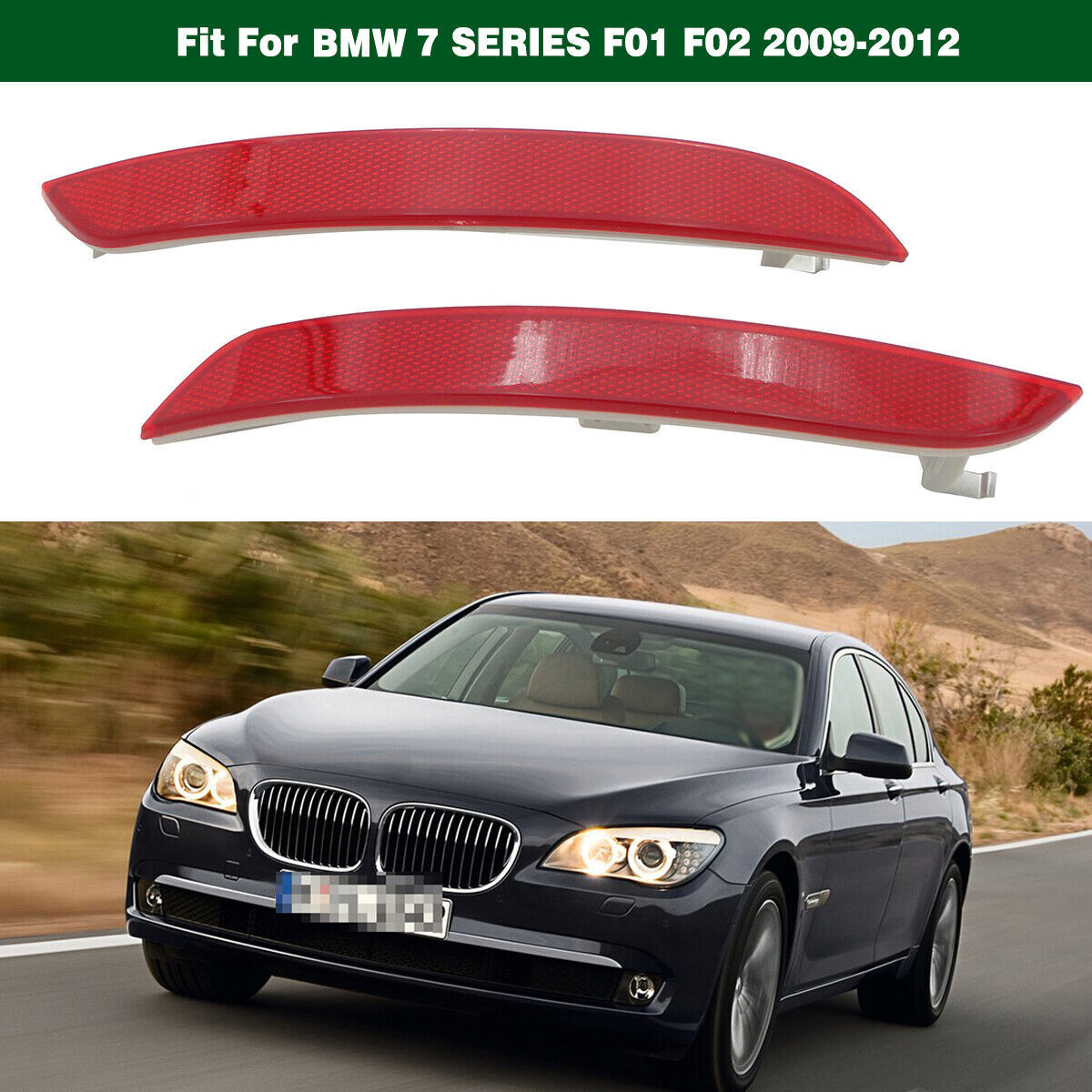 1Set Rear Bumper Light Tail Reflector for BMW 7-Series F01 F02 2009-2011 2012 Q