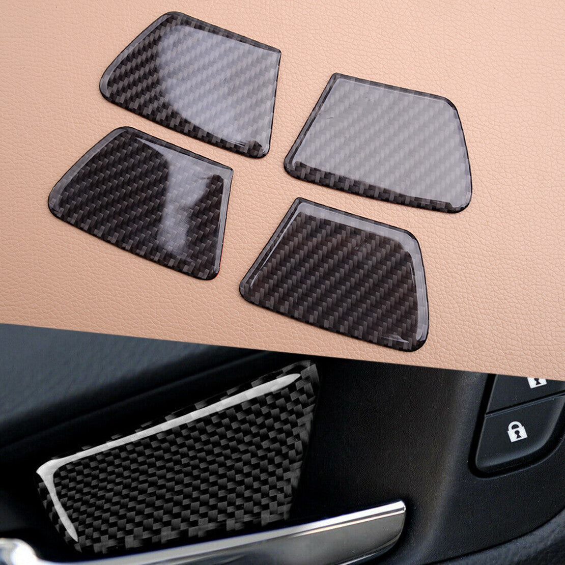 4x/set Interior Door Handle Bowl Trim Cover Sticker Fit for Chevrolet for Cruze