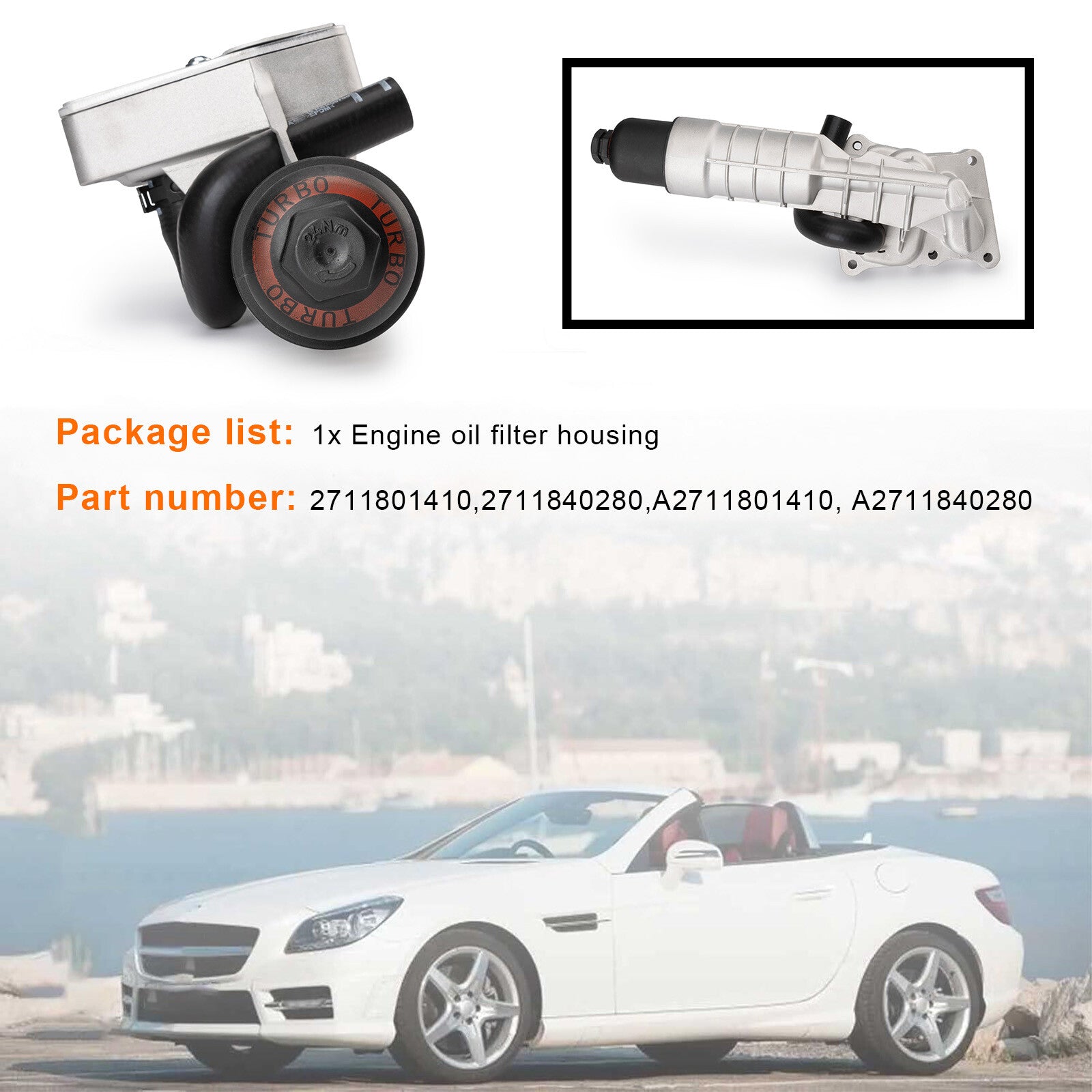 Engine Oil Filter Housing M271 for Mercedes Benz For 2012-2014 C250 Base Coupe Q